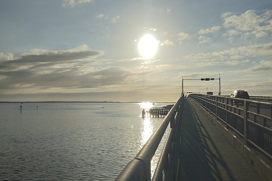 Golden hour over St. Joseph Sound from the Dunedin Causeway